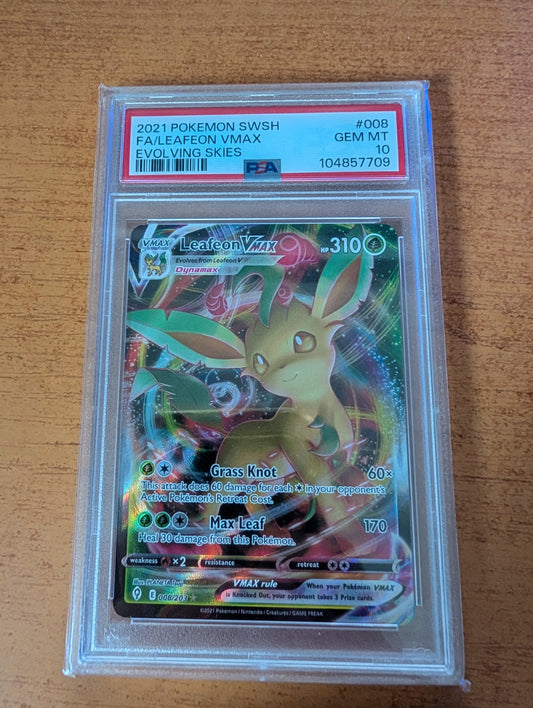 Leafeon Vmax (EVS 008) - PSA 10